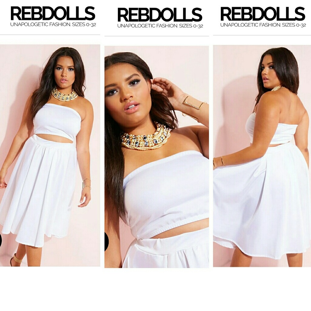 🆕Rebdolls Scuba Midi--Skirt and Tube Top Set